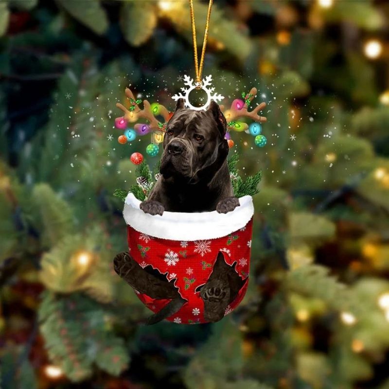 Cane Corso In Sneeuw Zak Ornament