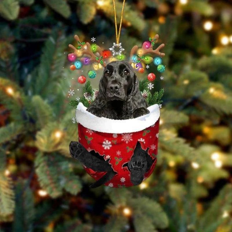 English Cocker Spaniel In Sneeuw Zak Ornament