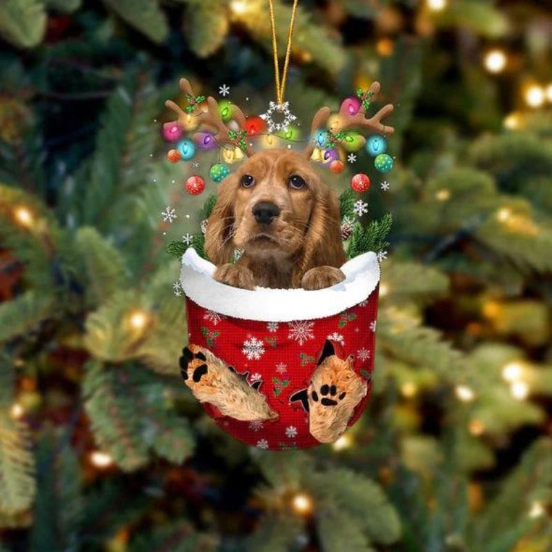 English Cocker Spaniel In Sneeuw Zak Ornament