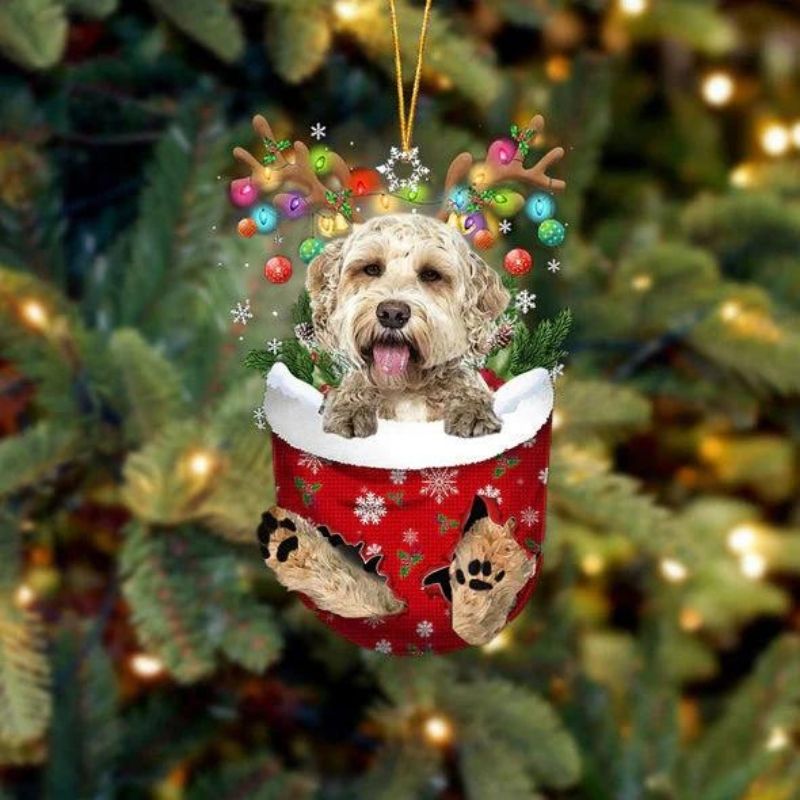 Goldendoodle In Sneeuw Zak Ornament