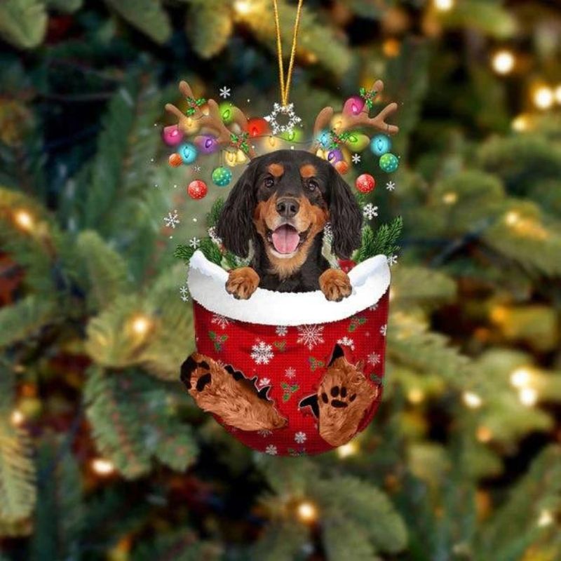 Gordon Setter In Sneeuw Zak Ornament