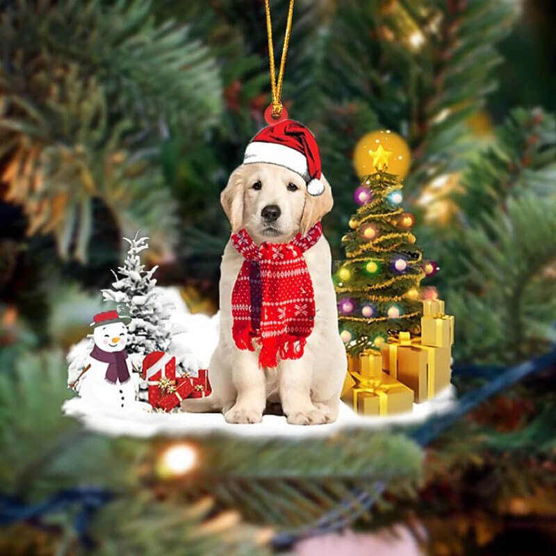 Golden Retriever Sneeuwpop Kerst Ornament