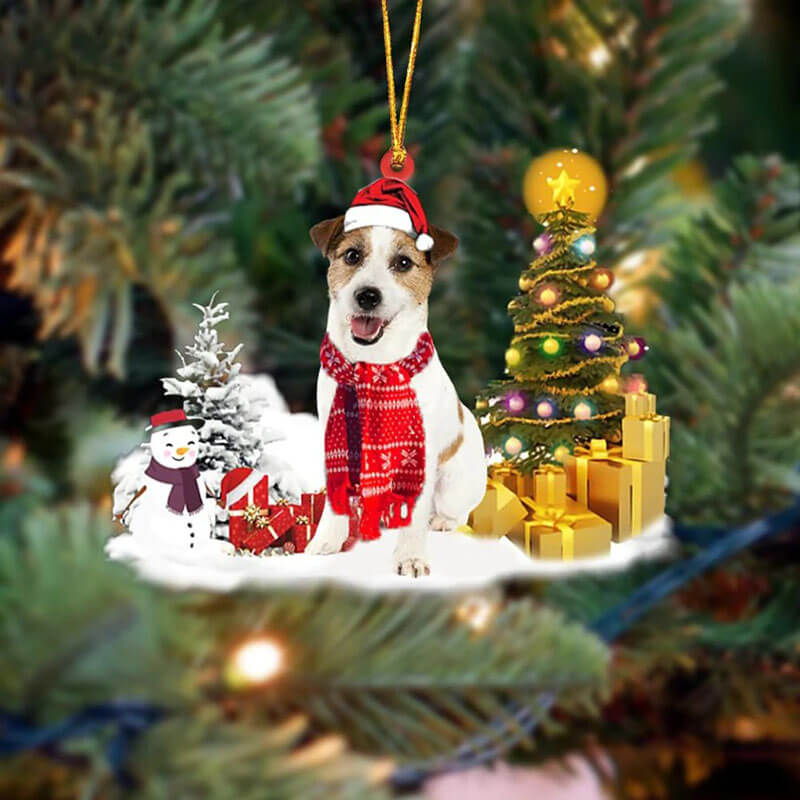 Jack Russell Terrier Sneeuwpop Kerst Ornament