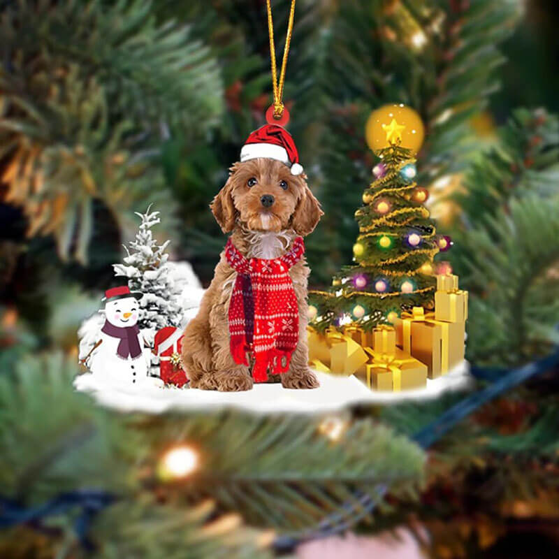 Cockapoo Sneeuwpop Kerst Ornament