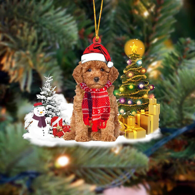 Poodle Sneeuwpop Kerst Ornament