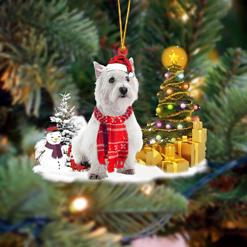 West Highland Wit Terrier Sneeuwpop Kerst Ornament