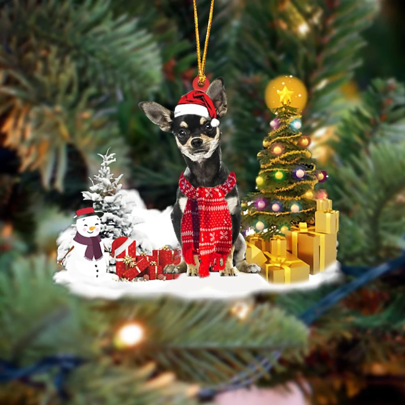 Chihuahua Sneeuwpop Kerst Ornament