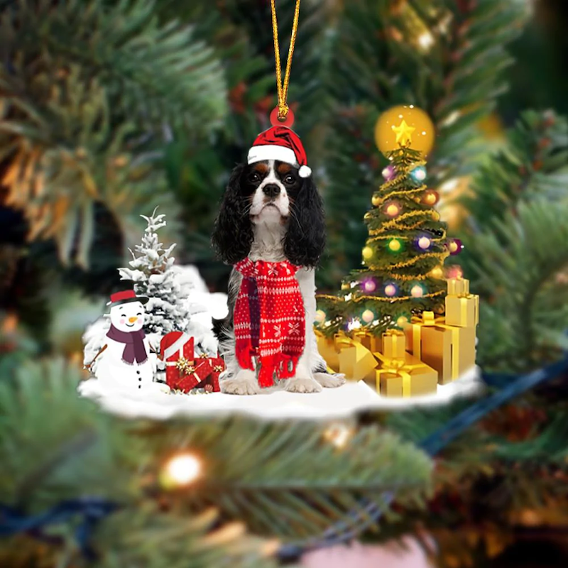 Cavalier King Charles Spaniel Sneeuwpop Kerst Ornament