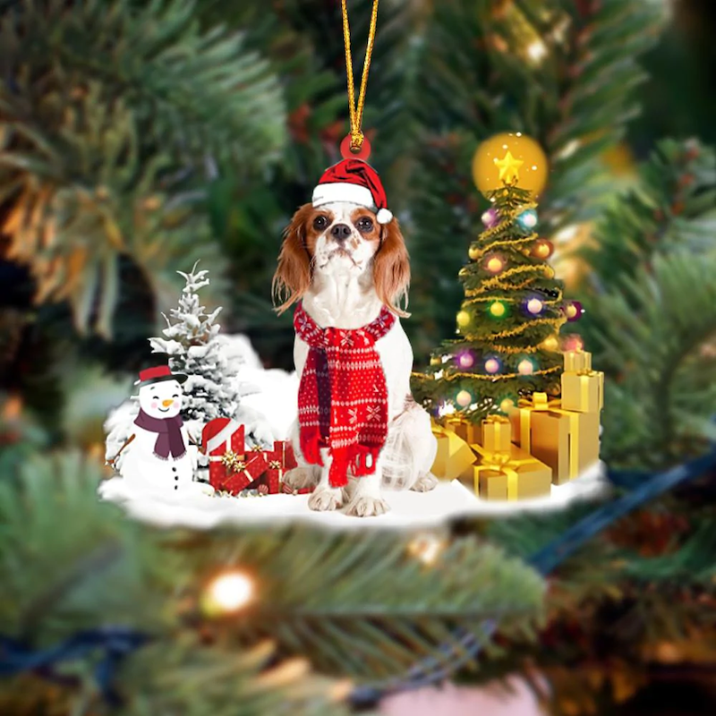 Cavalier King Charles Spaniel Sneeuwpop Kerst Ornament