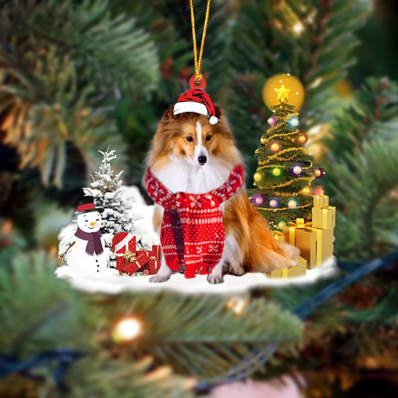 Shetland Sheepdog Sneeuwpop Kerst Ornament