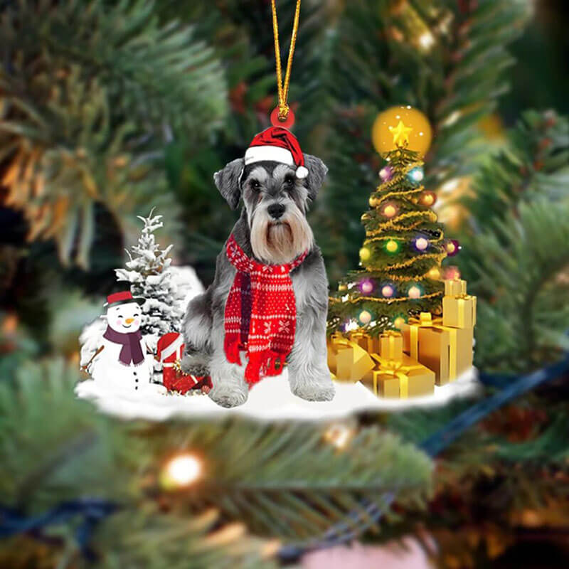 Schnauzer Sneeuwpop Kerst Ornament