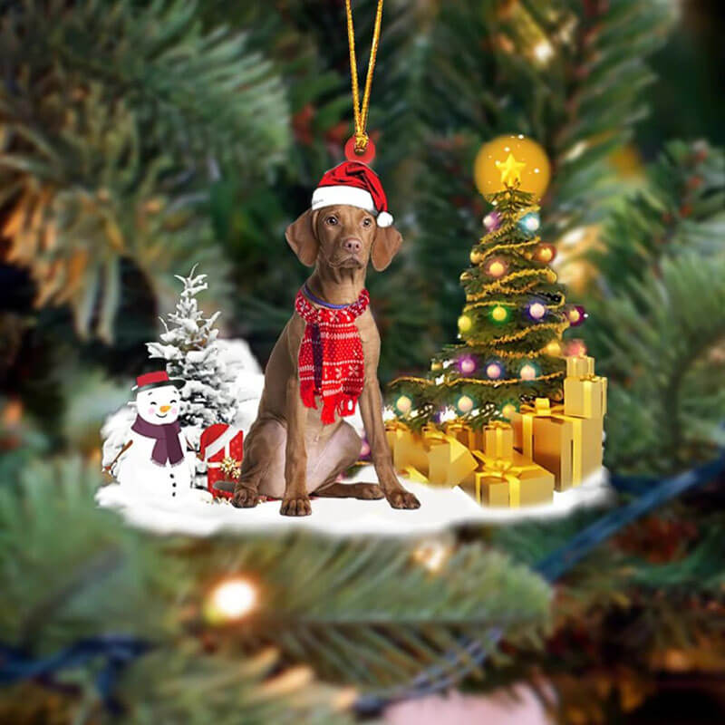 Vizsla Sneeuwpop Kerst Ornament