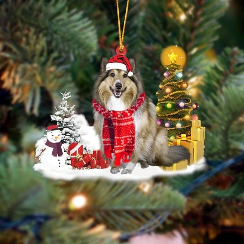 Rough Collie Sneeuwpop Kerst Ornament