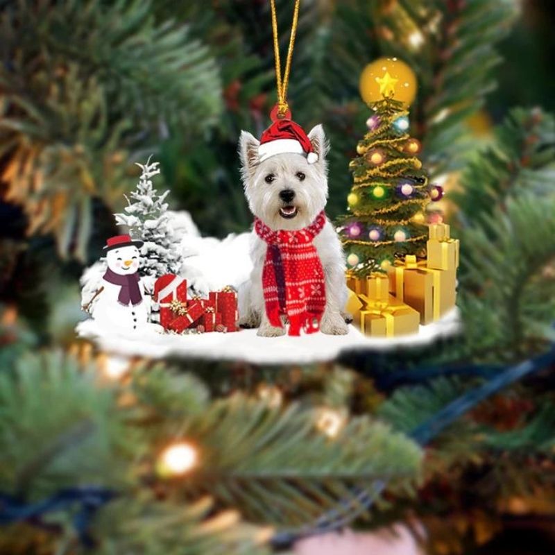 West Highland Wit Terrier Sneeuwpop Kerst Ornament