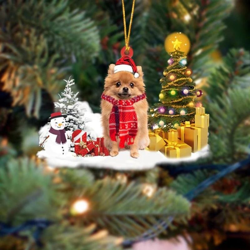 Pomeranian Sneeuwpop Kerst Ornament