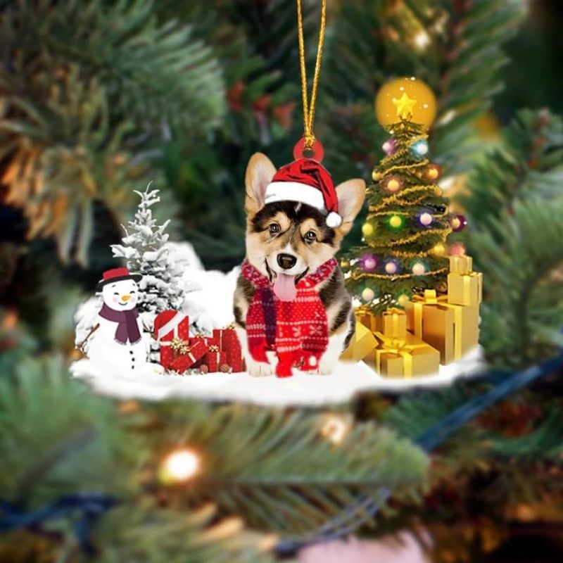 Pembroke Welsh Corgi Sneeuwpop Kerst Ornament