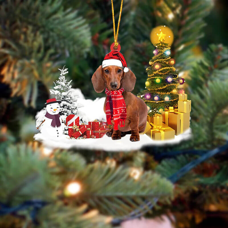 Dachshund teckel Sneeuwpop Kerst Ornament