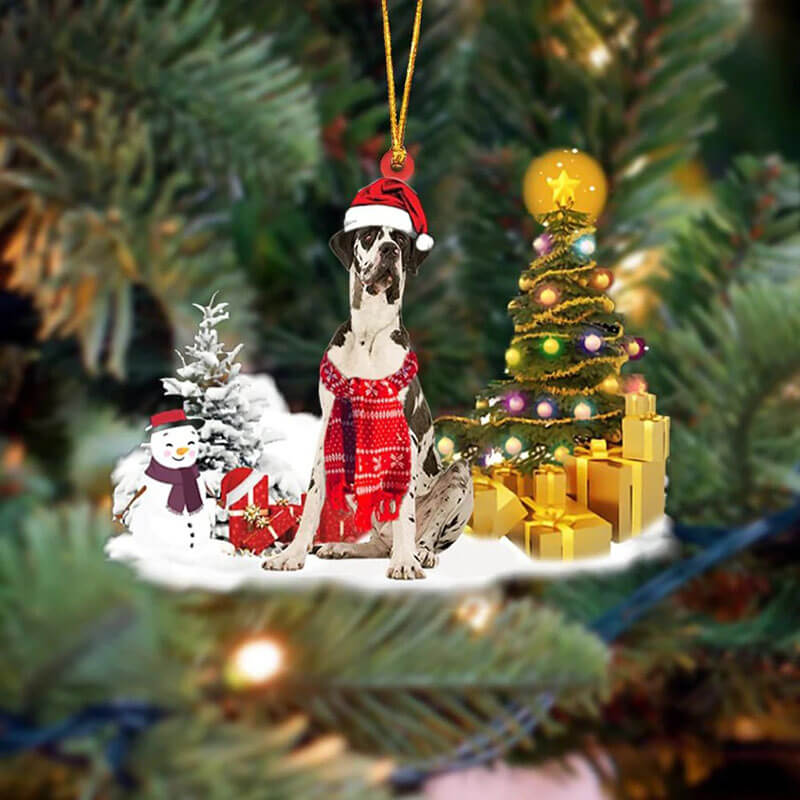 Great Dane Sneeuwpop Kerst Ornament