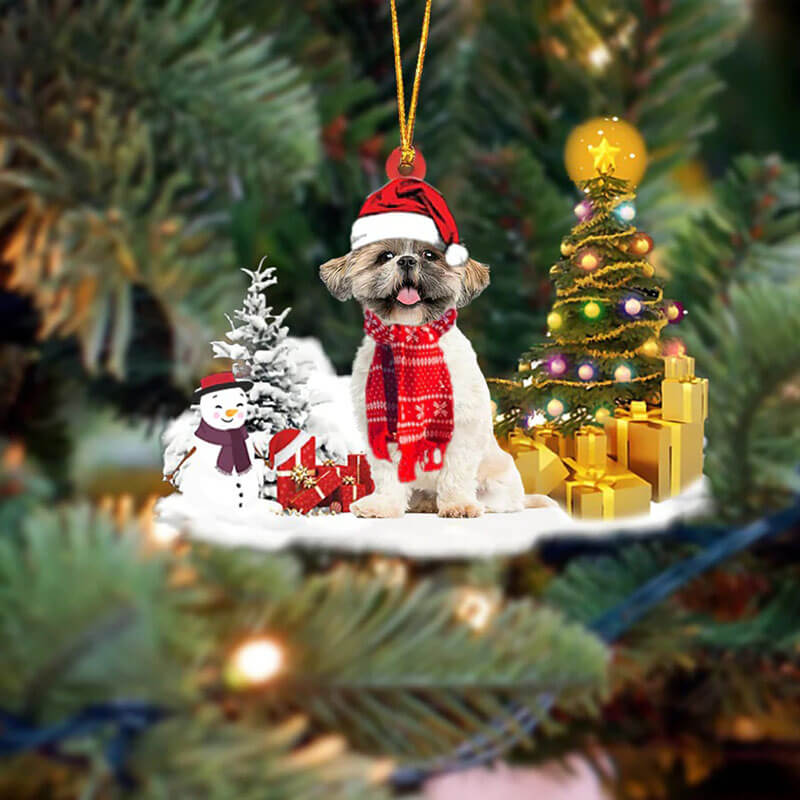 Shih Tzu Sneeuwpop Kerst Ornament