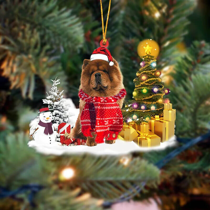 Chow Chow Sneeuwpop Kerst Ornament