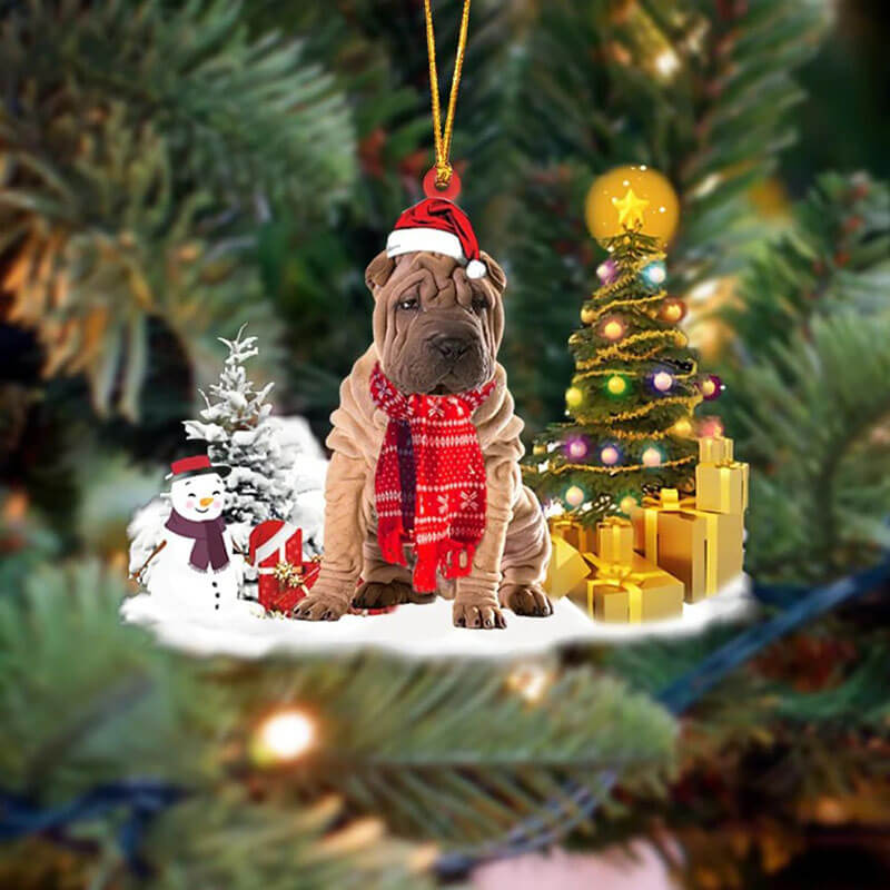 Shar Pei Sneeuwpop Kerst Ornament