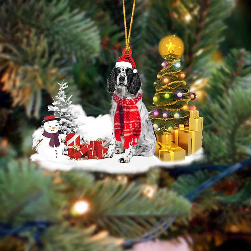 English Springer Spaniel Sneeuwpop Kerst Ornament