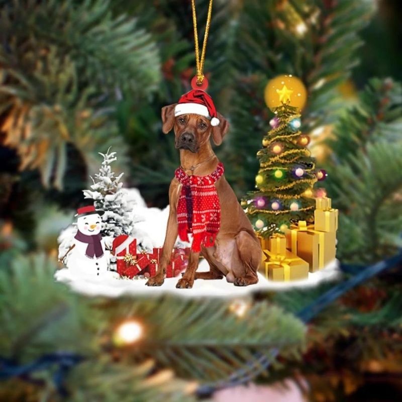 Rhodesian Ridgeback Sneeuwpop Kerst Ornament