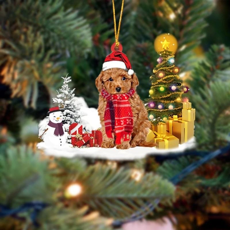 Poodle Sneeuwpop Kerst Ornament