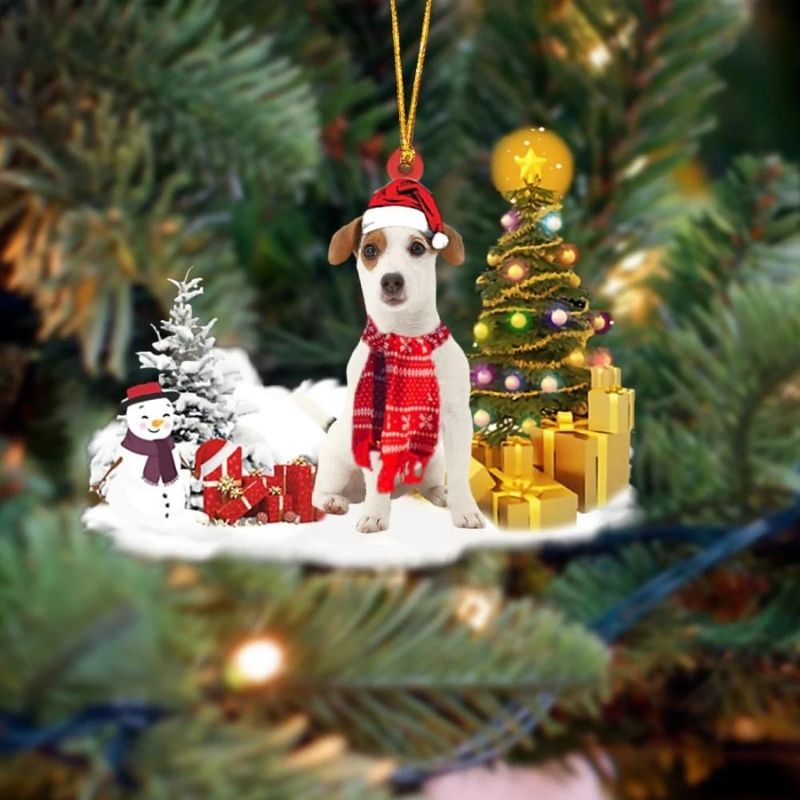 Jack Russell Terrier Sneeuwpop Kerst Ornament