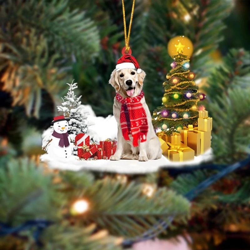 Golden Retriever Sneeuwpop Kerst Ornament