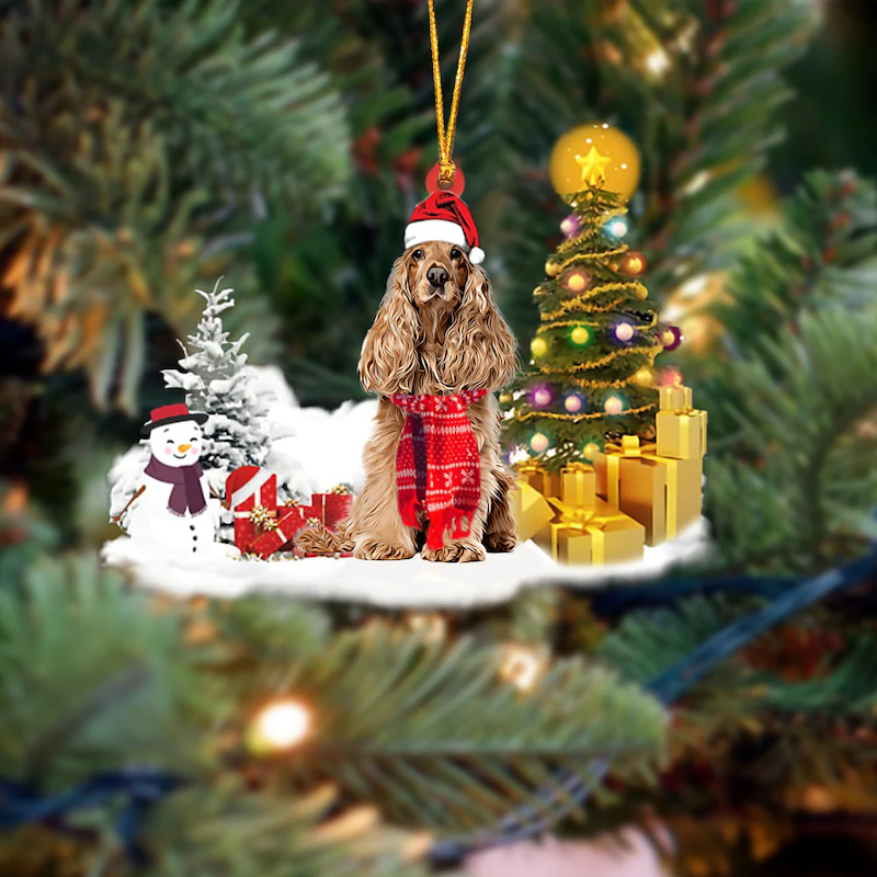 Cocker Spaniel Sneeuwpop Kerst Ornament