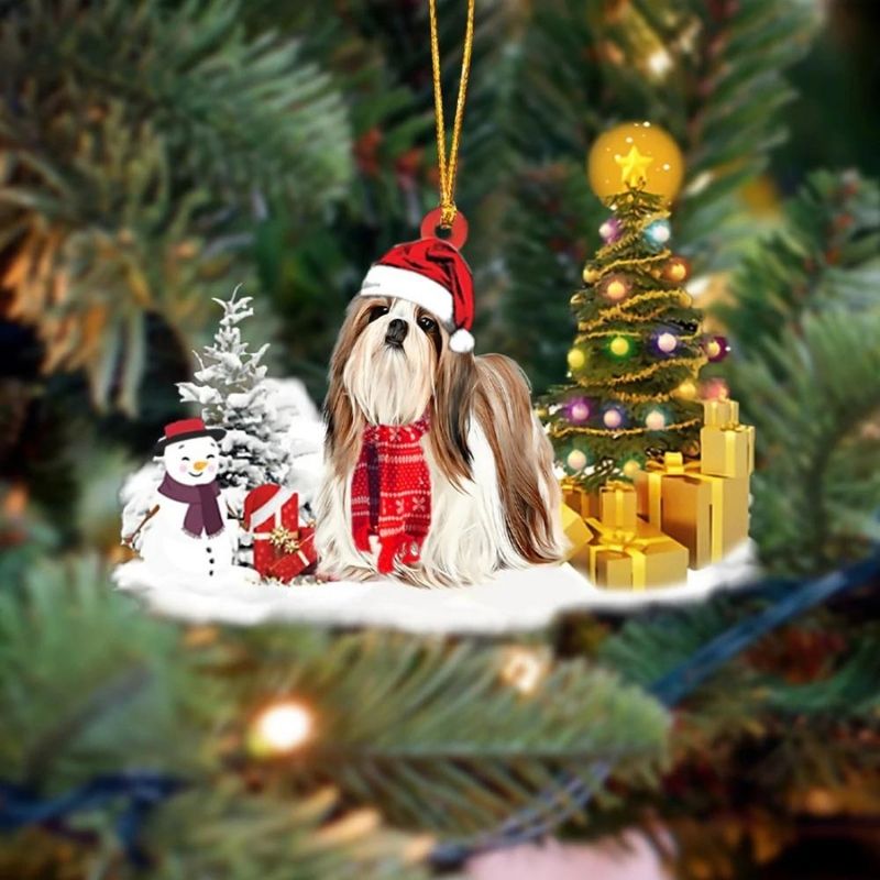 Shih Tzu Sneeuwpop Kerst Ornament