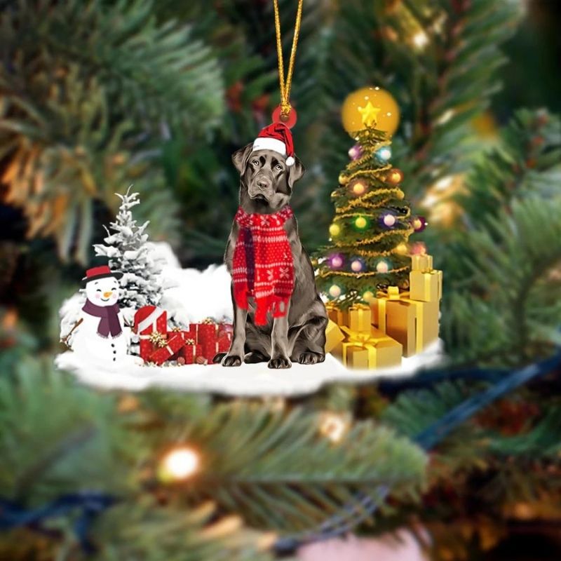 Labrador Retriever Sneeuwpop Kerst Ornament