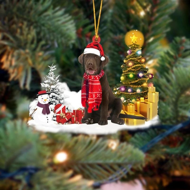 Labrador Retriever Sneeuwpop Kerst Ornament