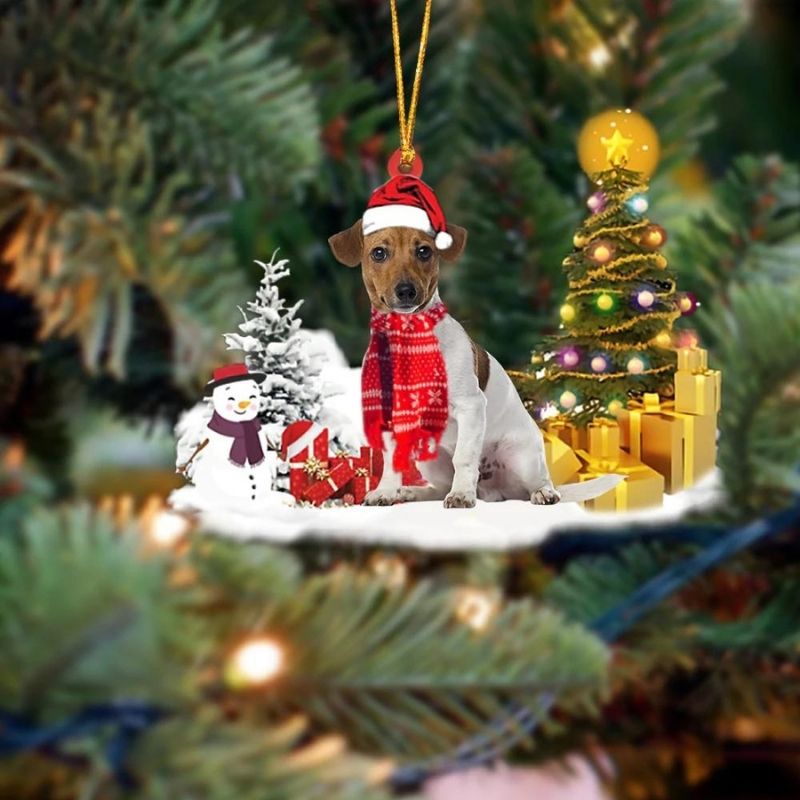 Jack Russell Terrier Sneeuwpop Kerst Ornament