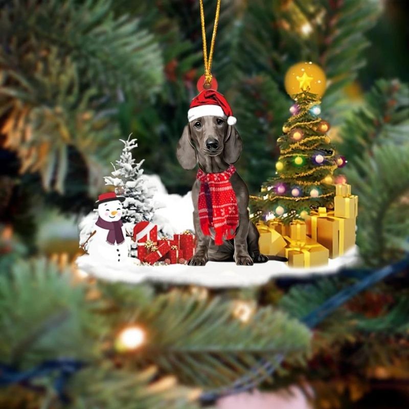 Dachshund teckel Sneeuwpop Kerst Ornament