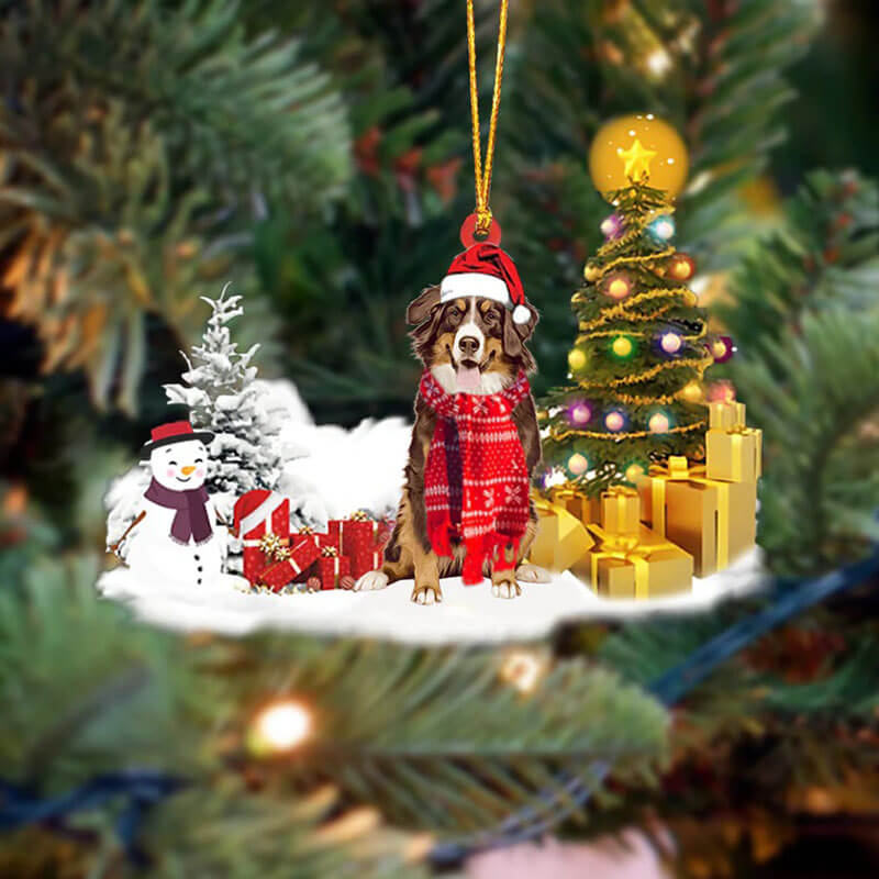 Bernese Mountain Dog Sneeuwpop Kerst Ornament