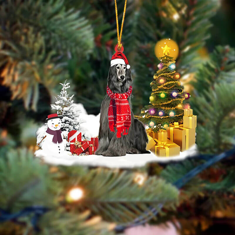 Afghan Hound Sneeuwpop Kerst Ornament