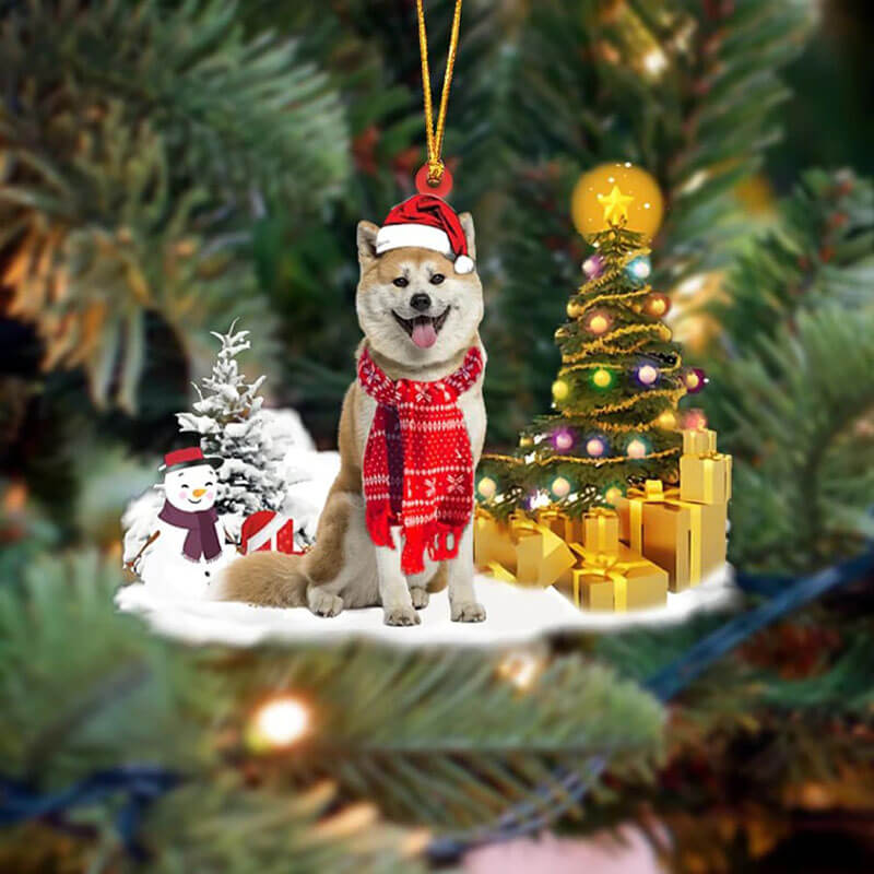 Akita Sneeuwpop Kerst Ornament