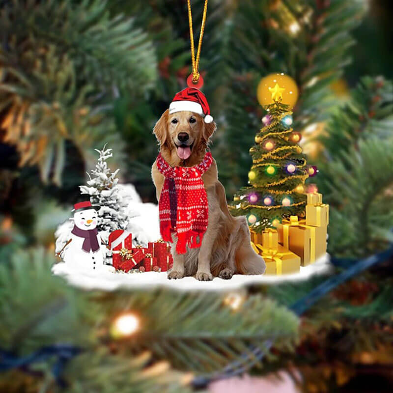 Golden Retriever Sneeuwpop Kerst Ornament