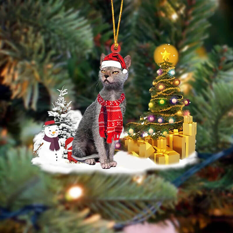 Lykoi Kat Sneeuwpop Kerst Ornament