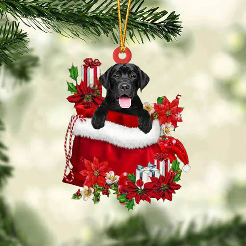 Labrador Retriever In Cadeauzakje Kerstornament