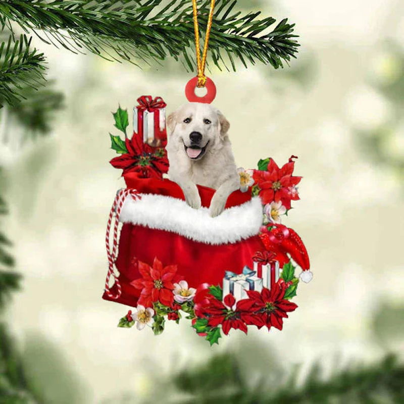 Great Pyrenees In Cadeauzakje Kerstornament