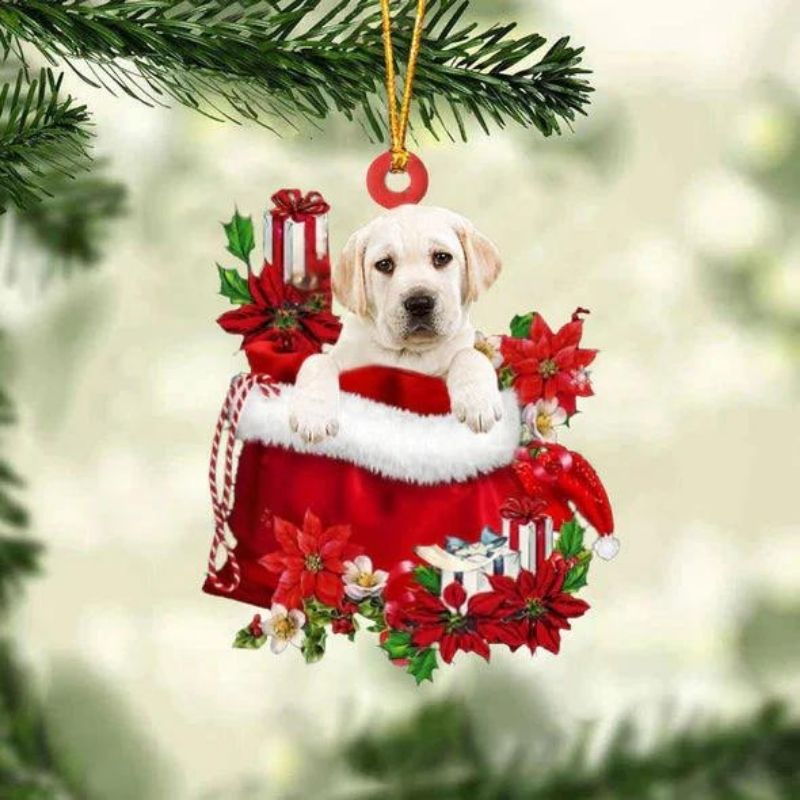 Labrador Retriever In Cadeauzakje Kerstornament