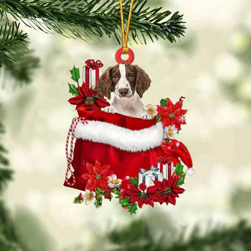 English Springer Spaniel In Cadeauzakje Kerstornament