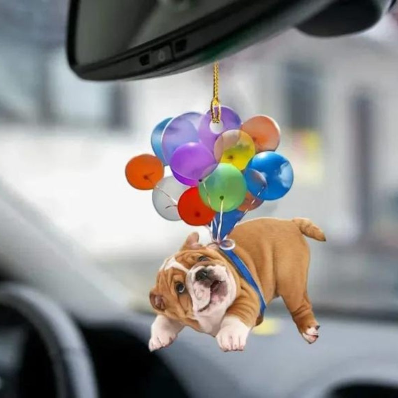 Bulldog Vliegen met Bubbels Autohanger