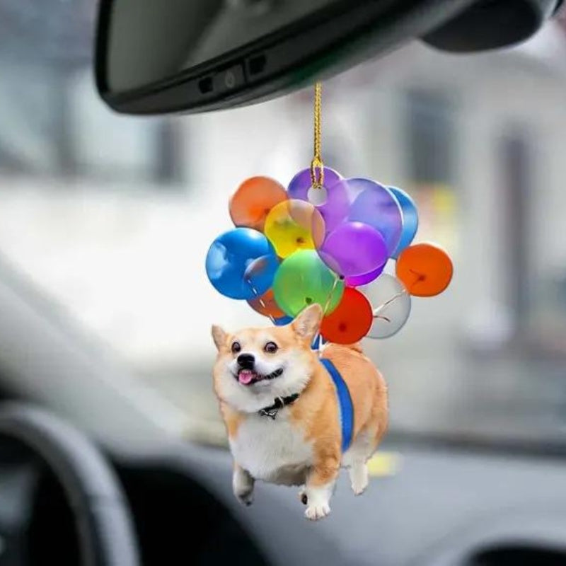 Corgi Vliegen met Bubbels Autohanger