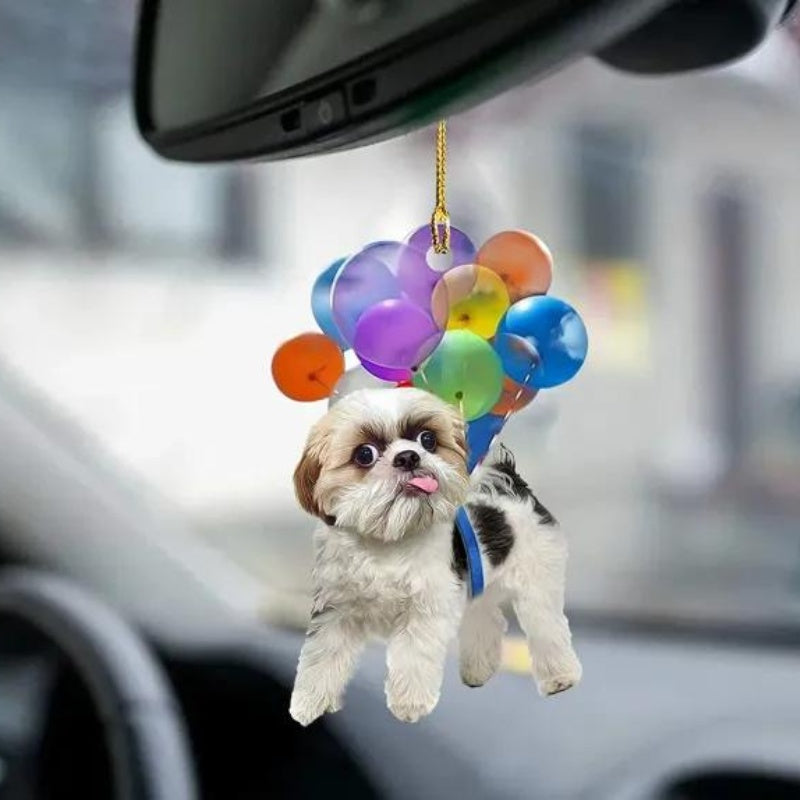 Shih Tzu Vliegen met Bubbels Autohanger