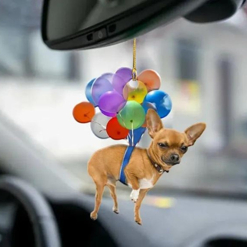 Chihuahua Vliegen met Bubbels Autohanger