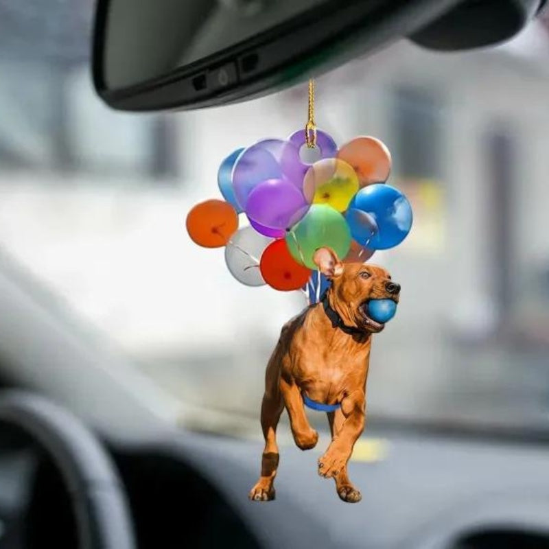 Rhodesian Ridgeback Vliegen met Bubbels Autohanger